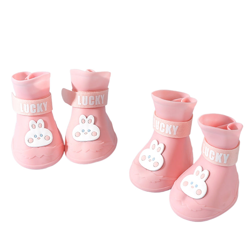 Waterproof Anti-Slip Rubber Rainshoe For Pets,Outdoor Shoe,Ankle Boots,Pet Accessories,Small Medium And Large Dogs And Cats,4PCs
