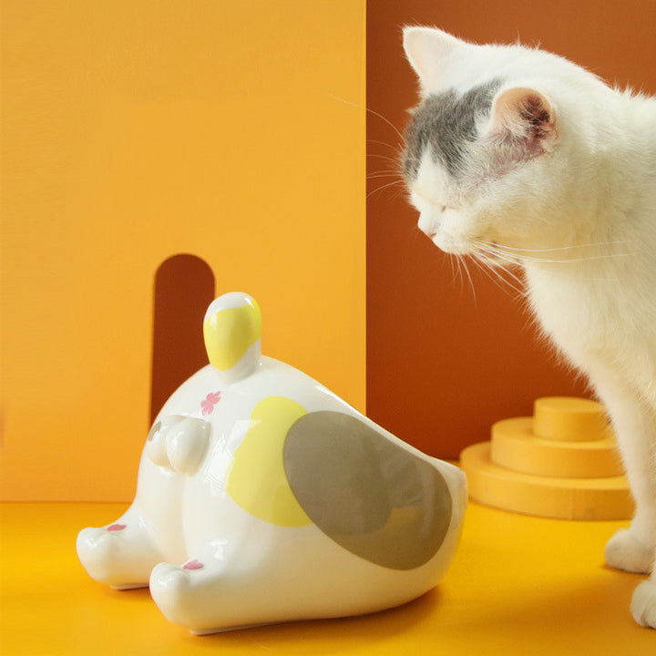 Ceramic Pet Bowl Cat Bowls Dog Feeding Holder High Foot Single Mouth Dog Food Drinking Water Feeder For Pets Suppliers