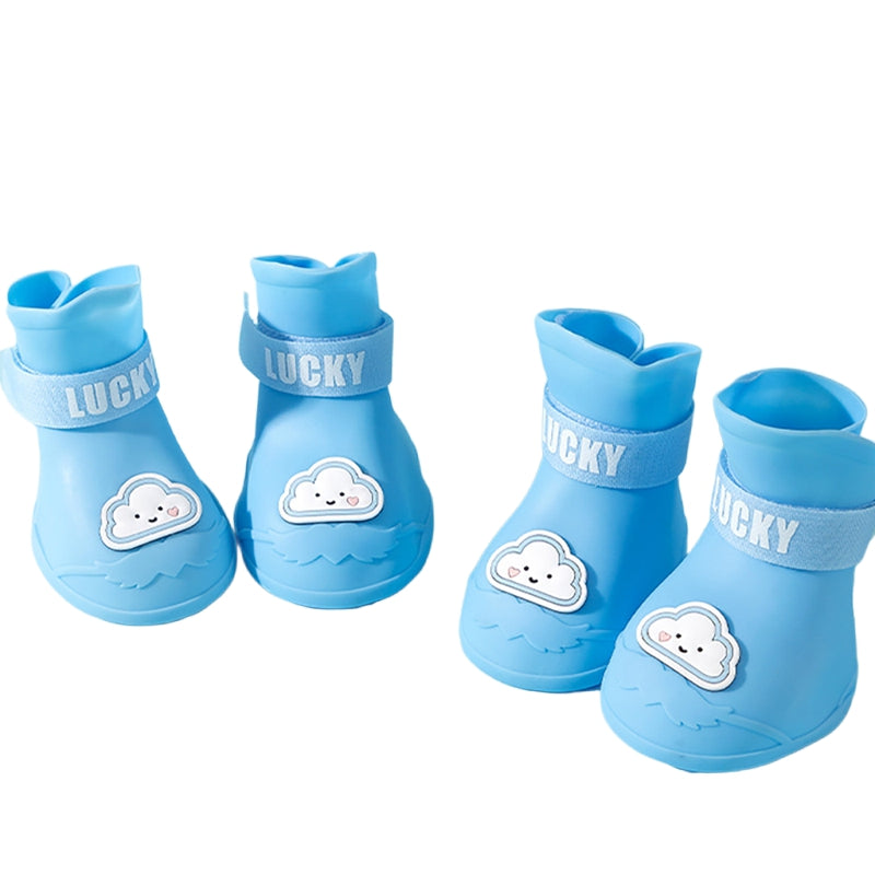 Waterproof Anti-Slip Rubber Rainshoe For Pets,Outdoor Shoe,Ankle Boots,Pet Accessories,Small Medium And Large Dogs And Cats,4PCs