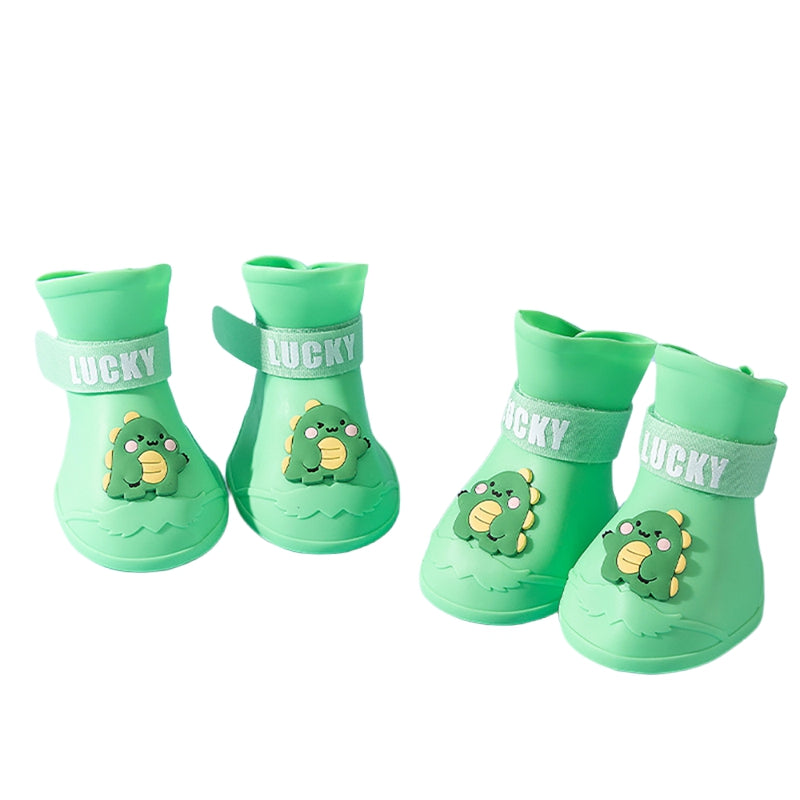Waterproof Anti-Slip Rubber Rainshoe For Pets,Outdoor Shoe,Ankle Boots,Pet Accessories,Small Medium And Large Dogs And Cats,4PCs