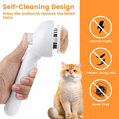 3 In 1 Cat Steam Brush, Pet Steam Brush For Cat Dog Long Short Haired, Pet Spray Hair Removal Comb For Small Animals Shedding & Grooming, Water Mist Spray Brushes With Release Button